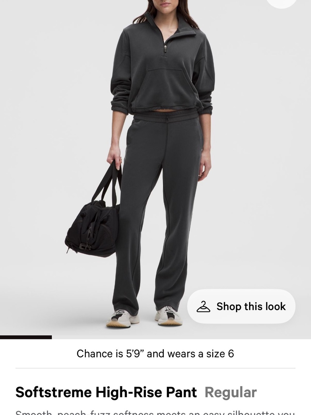Lululemon High-Rise Softstreme Pants in Charcoal